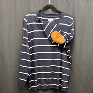 Market & Spruce Navy and White Striped Sweater